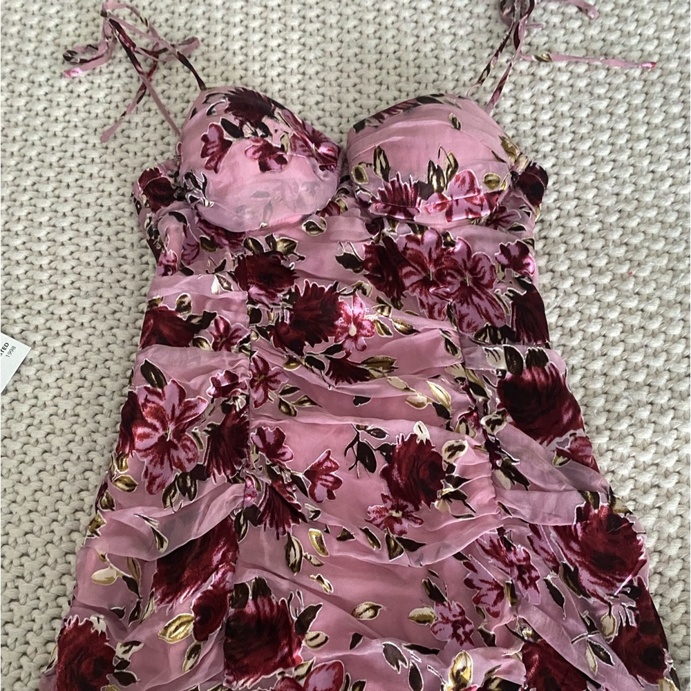 Pink flower dress very good for spring outings